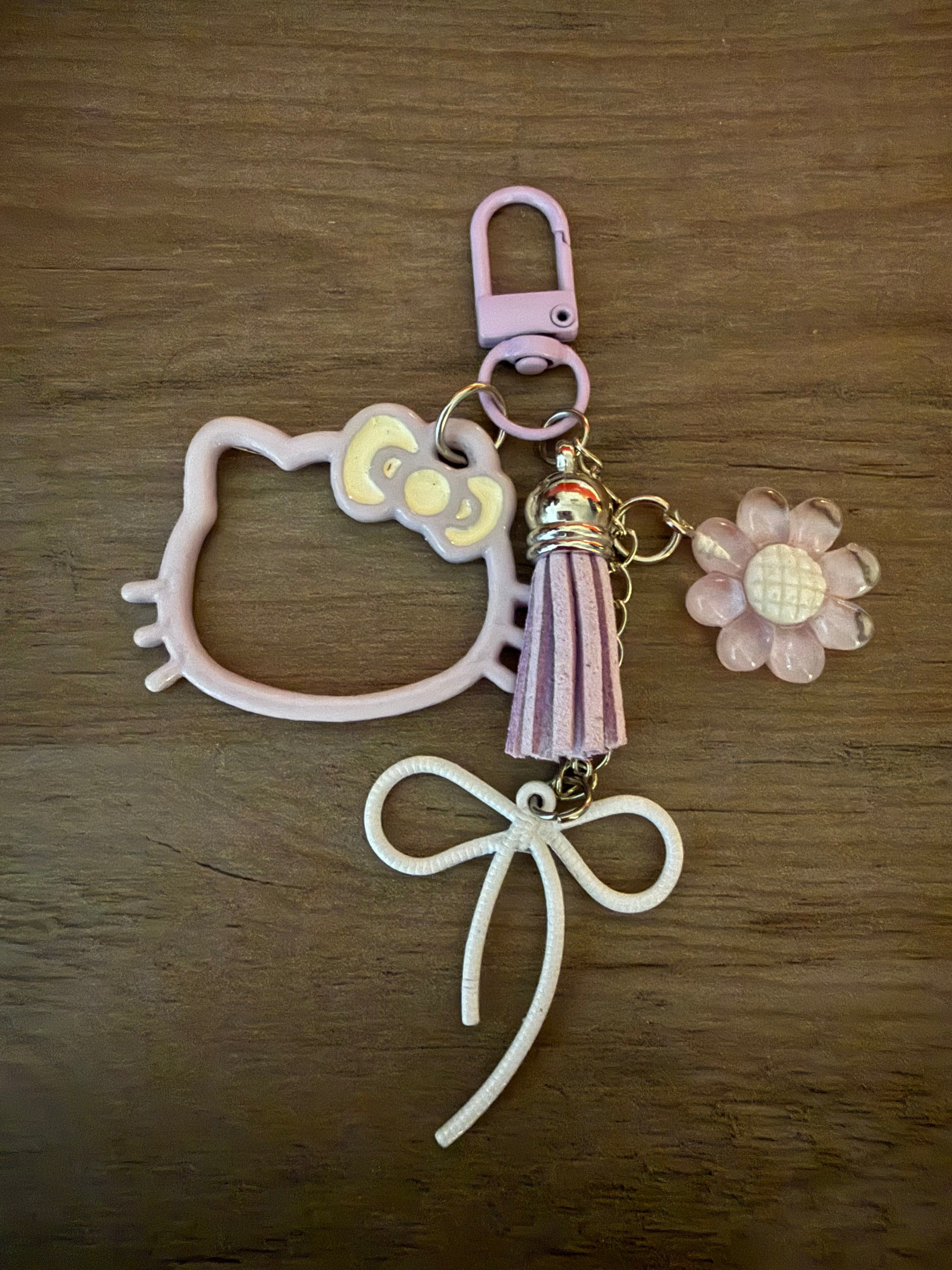 Pastel Kitty-Inspired Bag Charms & Phone Charms | Cute Bow, Flower & Tassel Accessories