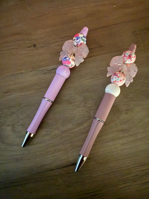Blushing Blooms Beaded Pens - Linnea’s Cute Creationz