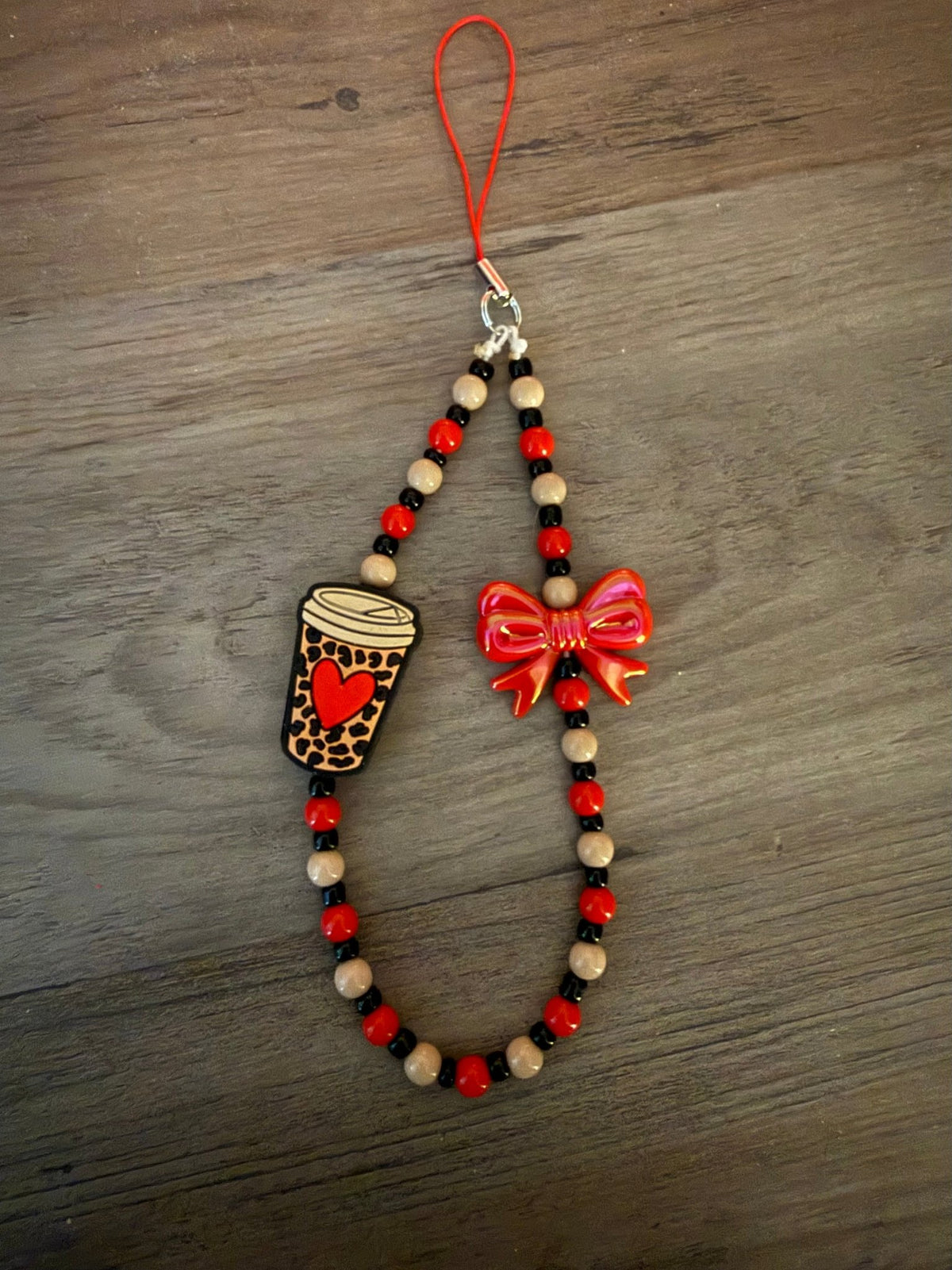 Coffee, Bows & Colorful Beaded Phone Charms | Cute Handmade Wristlet Charms | Fun Phone Accessories - Linnea’s Cute Creationz