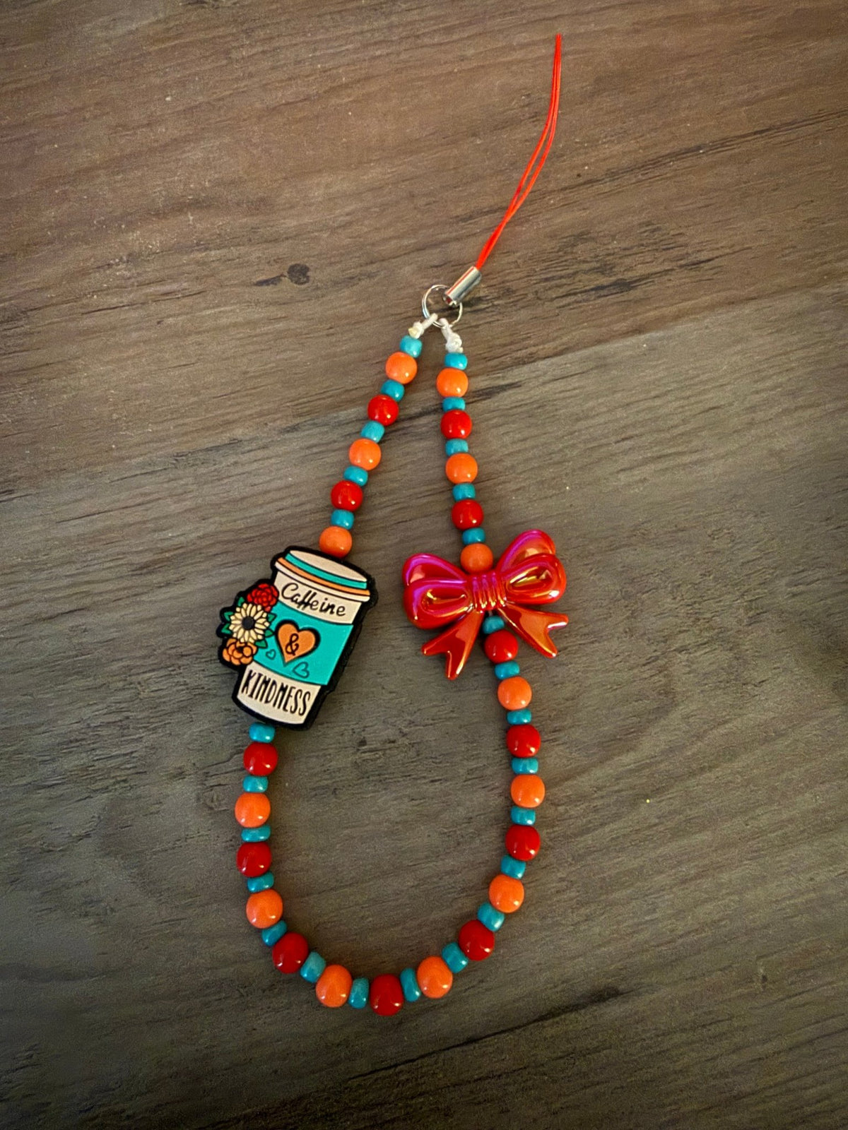 Coffee, Bows & Colorful Beaded Phone Charms | Cute Handmade Wristlet Charms | Fun Phone Accessories - Linnea’s Cute Creationz