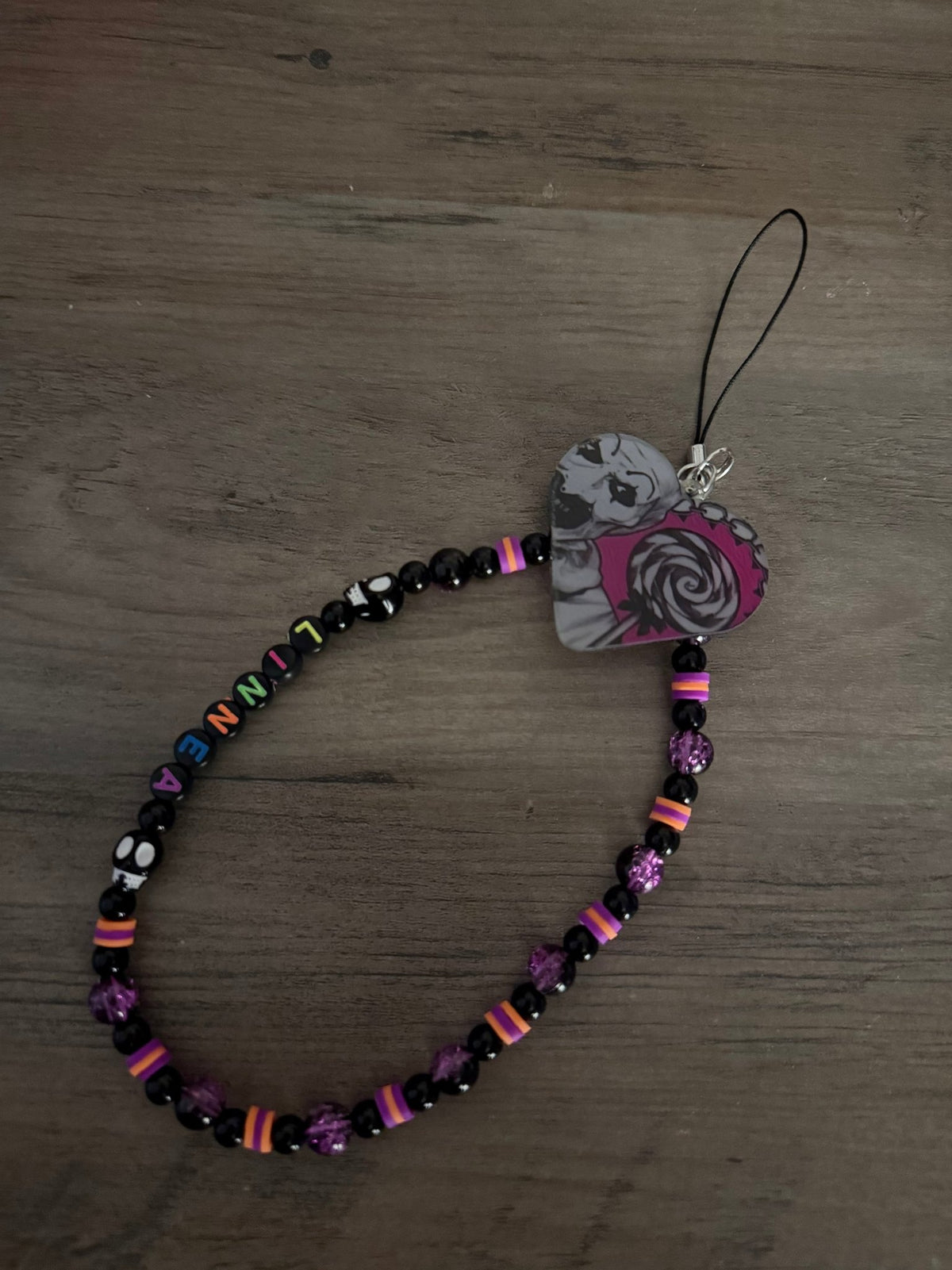 Custom Name Phone Charm | Personalized Beaded Wristlet Phone Strap | Colorful Custom Phone Accessory | Handmade Bag Charm - Linnea’s Cute Creationz