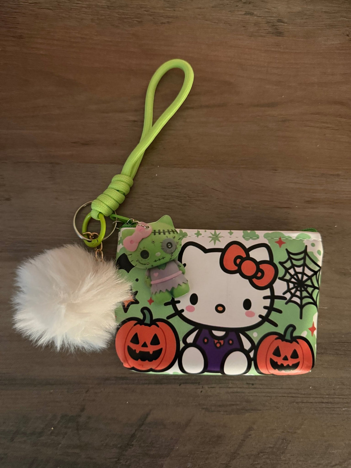 Halloween Kitty-Inspired Mini Zipper Pouches | Cute Spooky Coin Purses | Wristlet Keychain Wallets with Pom Pom & Charm | Kawaii Halloween Gifts - Linnea’s Cute Creationz