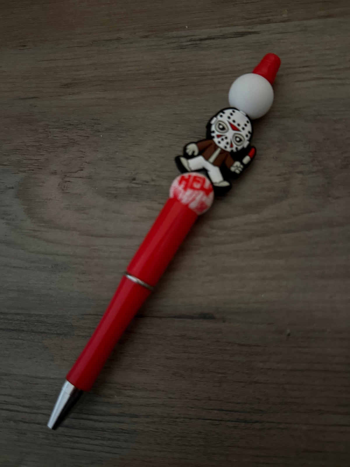 Jason Voorhees Inspired Beaded Pens | Friday the 13th Horror Pens | Handmade Halloween Pens | Spooky Gifts for Horror Lovers - Linnea’s Cute Creationz