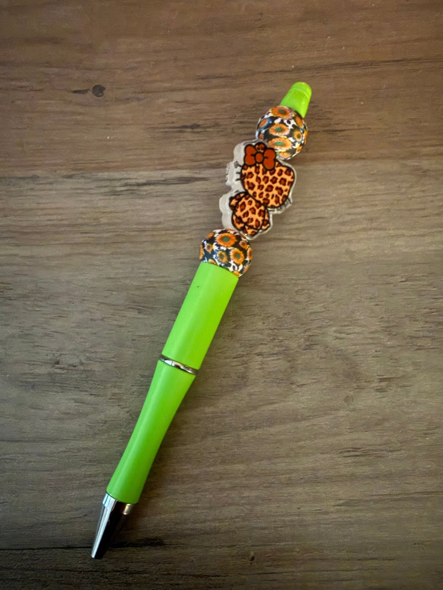 Leopard Kitty Inspired Beaded Pen - Linnea’s Cute Creationz