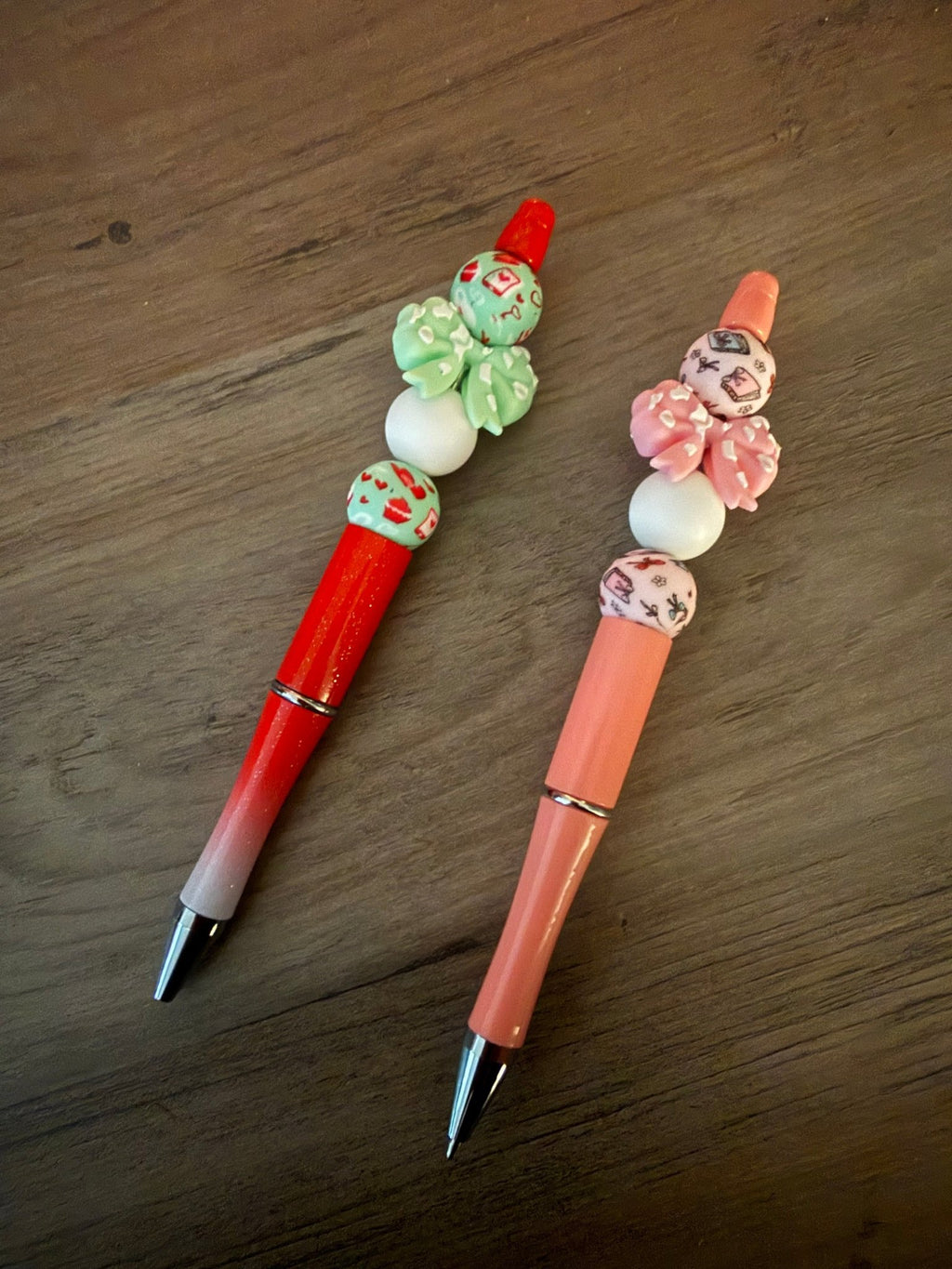 Sweet & Sassy Beaded Pens | Cupcake & Girly Bow Pens | Cute Handmade Gift Pens - Linnea’s Cute Creationz